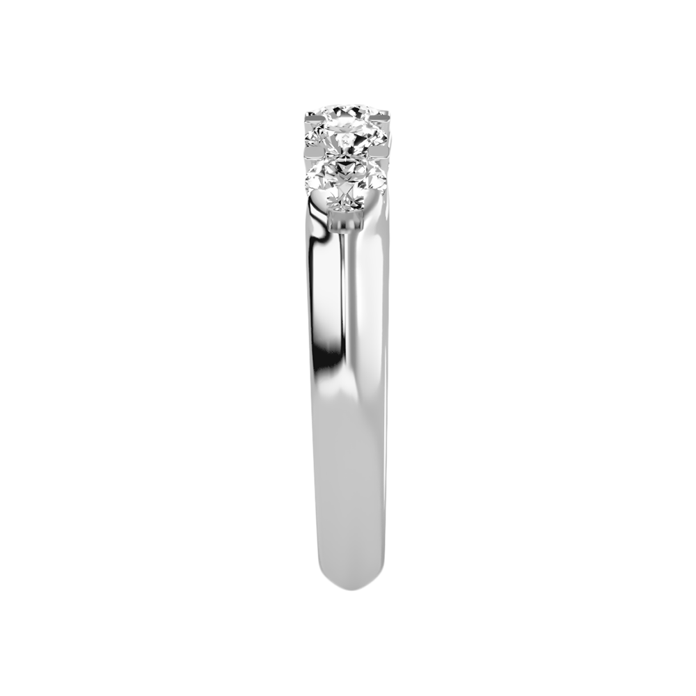 Joily Half Eternity Band In 925 Sterling Silver - Four