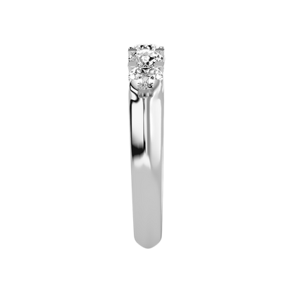 Joily Half Eternity Band In 925 Sterling Silver - Four