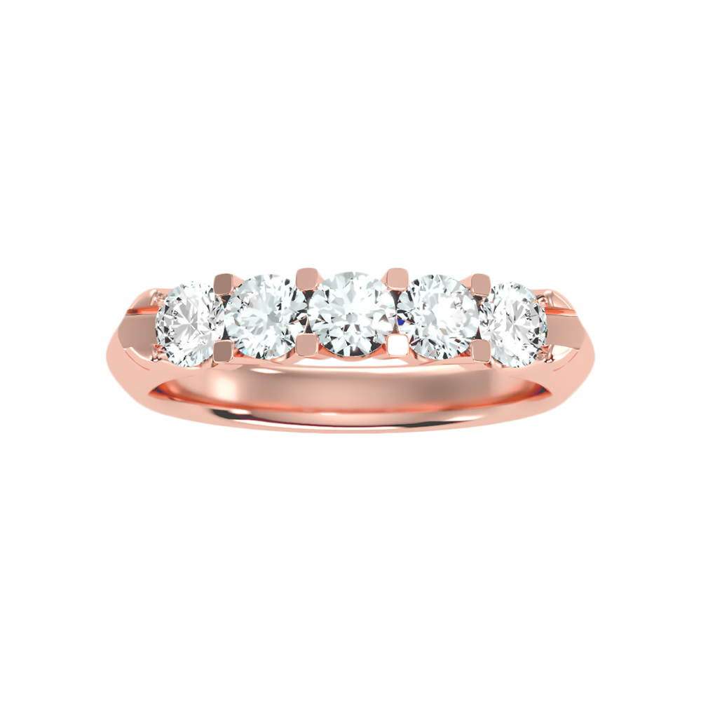 Joily Half Eternity Band In 925 Sterling Silver - Six