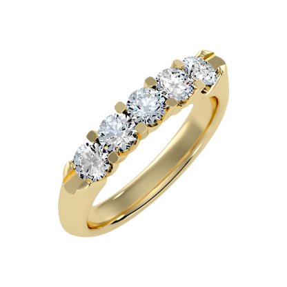 Joily Half Eternity Band In 925 Sterling Silver - Nine