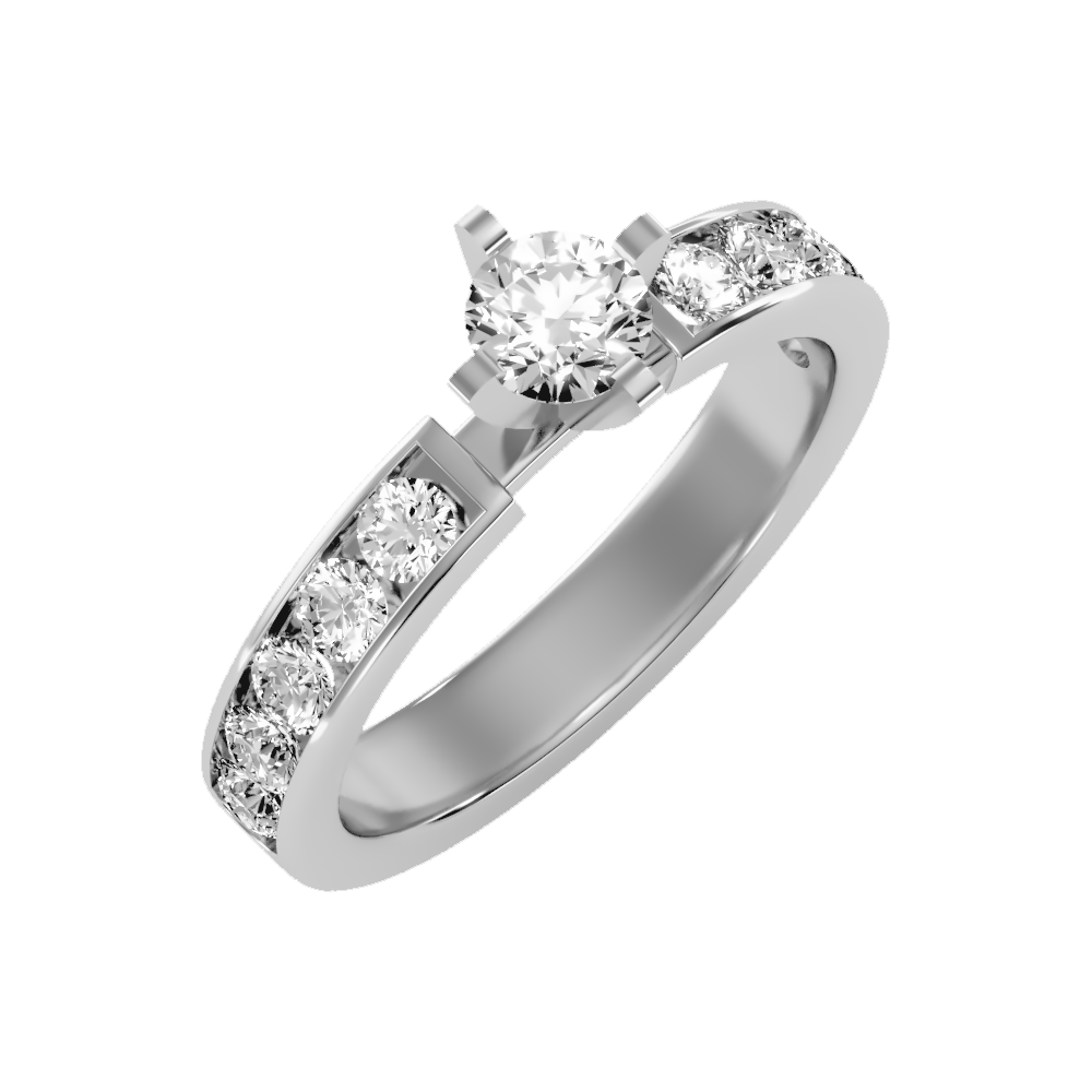 Jolly Solitaire Ring In 925 Sterling Silver - Six