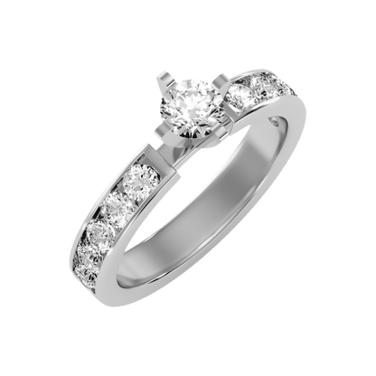 Jolly Solitaire Ring In 925 Sterling Silver - Six