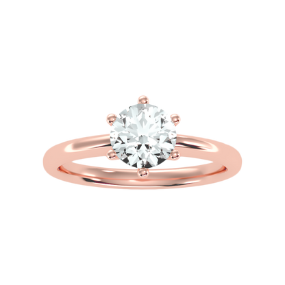 Joyful Classic Solitaire Ring In 925 Sterling Silver - Three