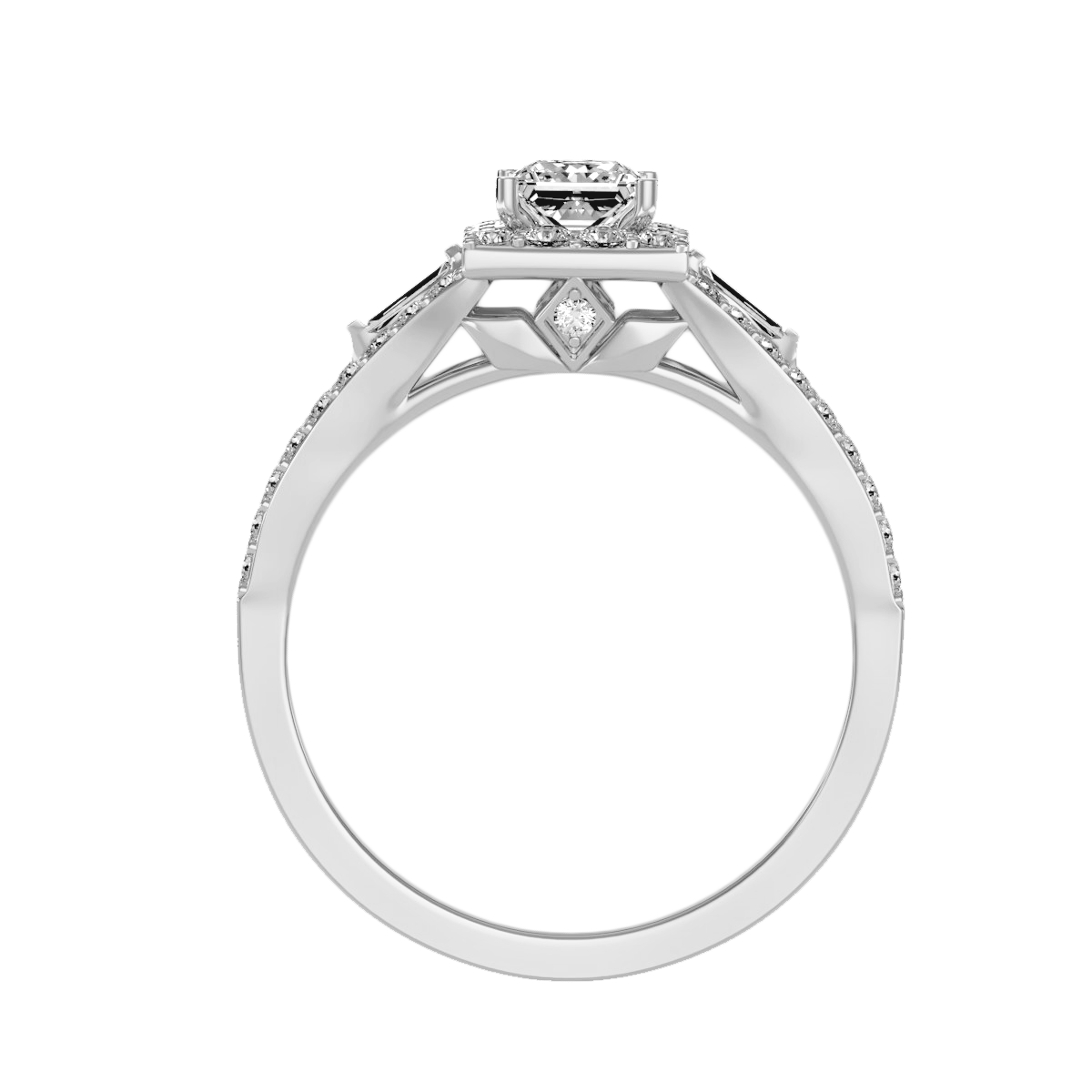 Rose Gold Asscher Cut Diamond Halo Engagement Ring With Hidden Diamond Detail - Six