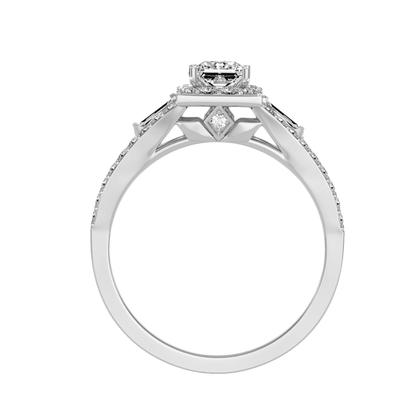 Rose Gold Asscher Cut Diamond Halo Engagement Ring With Hidden Diamond Detail - Six