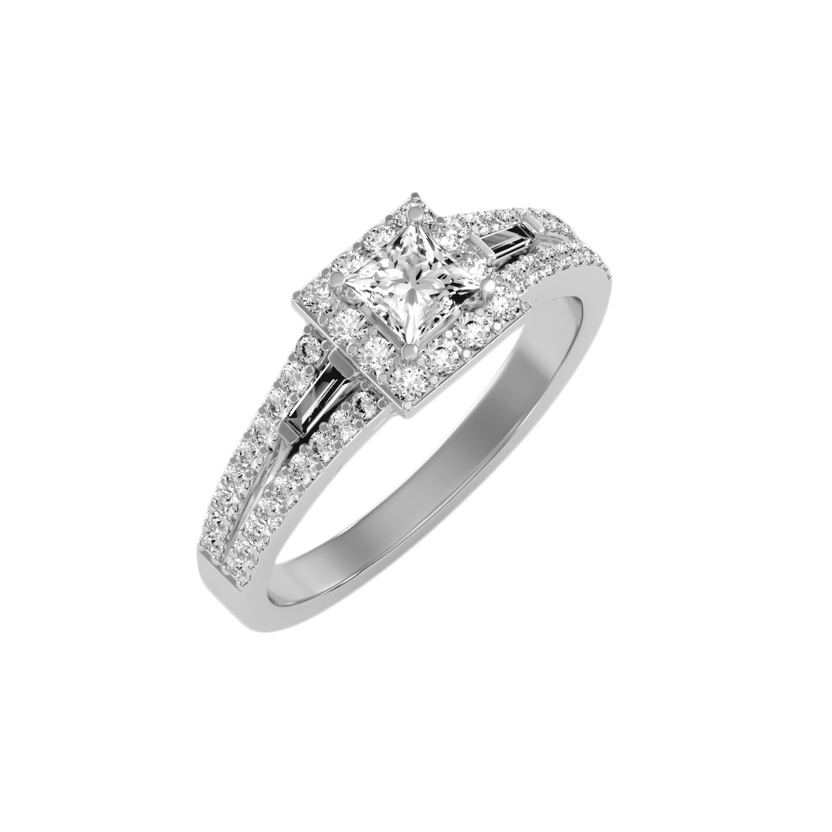 Rose Gold Asscher Cut Diamond Halo Engagement Ring With Hidden Diamond Detail - Seven