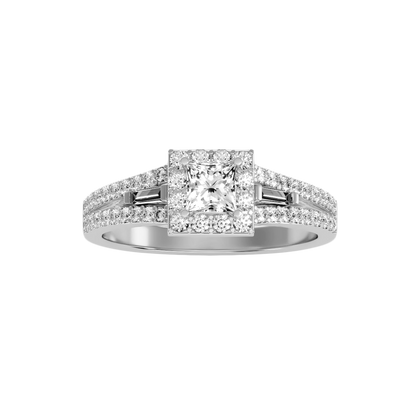 Rose Gold Asscher Cut Diamond Halo Engagement Ring With Hidden Diamond Detail - Nine