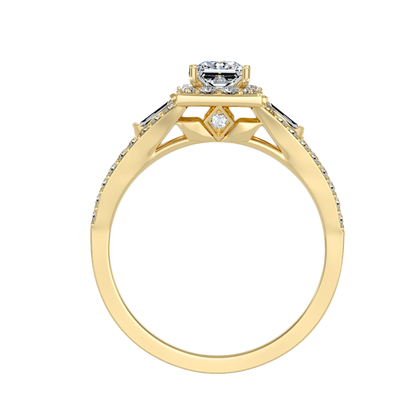 Rose Gold Asscher Cut Diamond Halo Engagement Ring With Hidden Diamond Detail - Ten