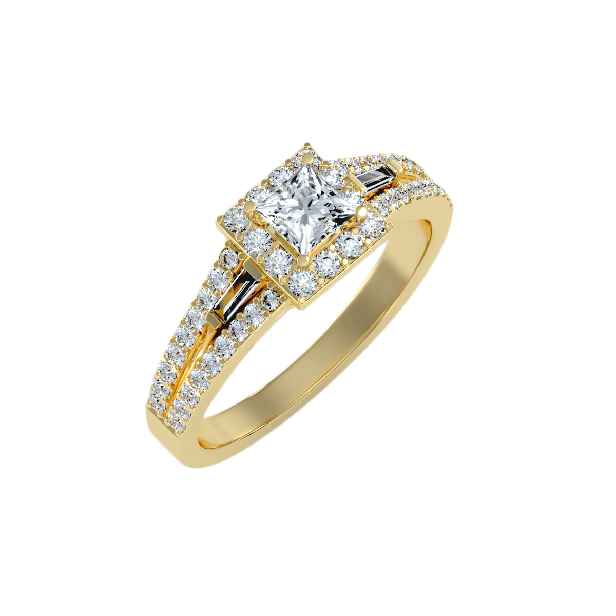 Rose Gold Asscher Cut Diamond Halo Engagement Ring With Hidden Diamond Detail - Eleven
