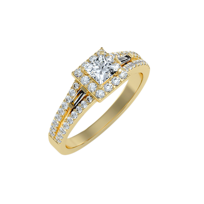Rose Gold Asscher Cut Diamond Halo Engagement Ring With Hidden Diamond Detail - Eleven