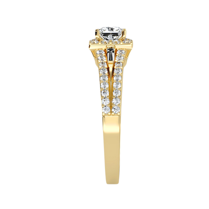 Rose Gold Asscher Cut Diamond Halo Engagement Ring With Hidden Diamond Detail - Twelve