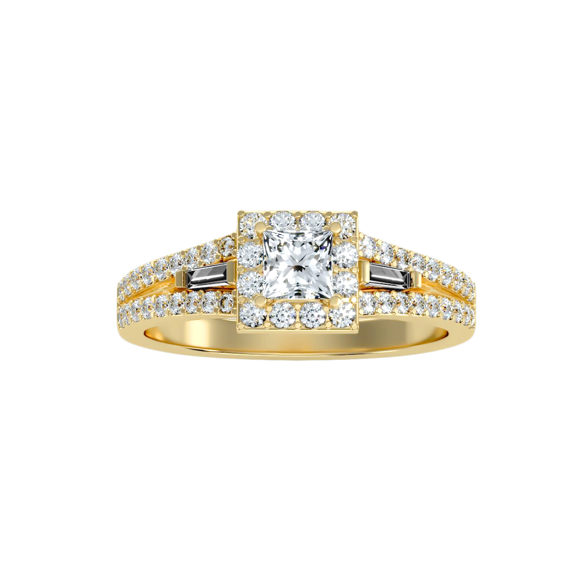 Rose Gold Asscher Cut Diamond Halo Engagement Ring With Hidden Diamond Detail - Thirteen
