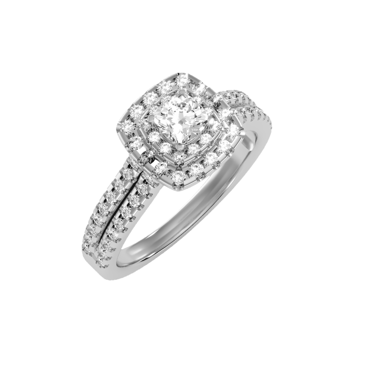 Rose Gold Double Halo Diamond Engagement Ring With Filigree Detail - Seven