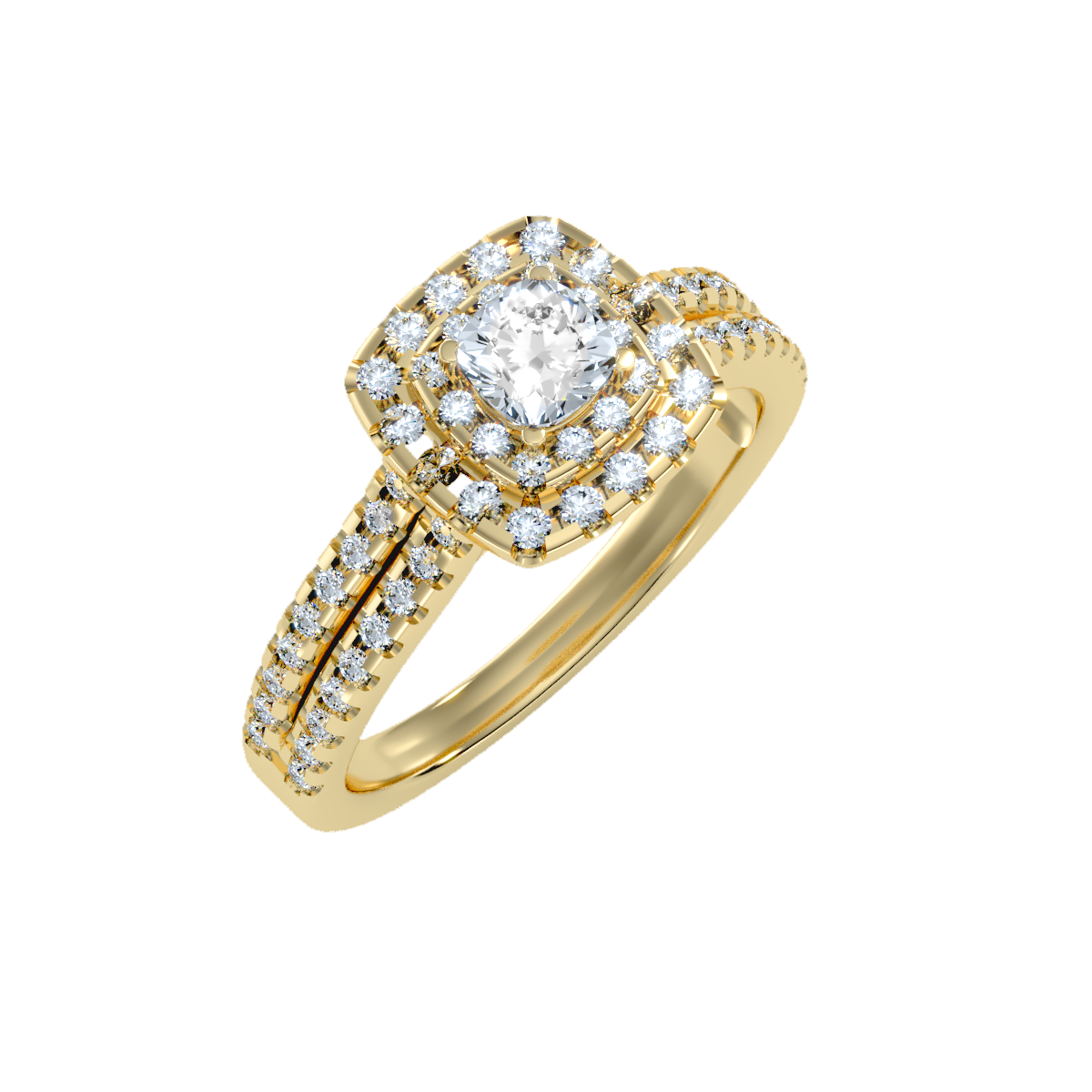 Rose Gold Double Halo Diamond Engagement Ring With Filigree Detail - Eleven