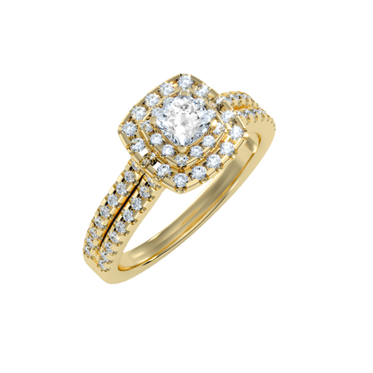 Rose Gold Double Halo Diamond Engagement Ring With Filigree Detail - Eleven