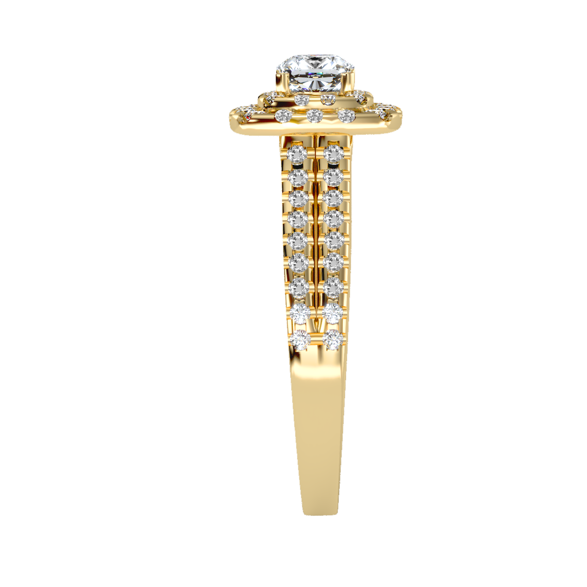 Rose Gold Double Halo Diamond Engagement Ring With Filigree Detail - Twelve