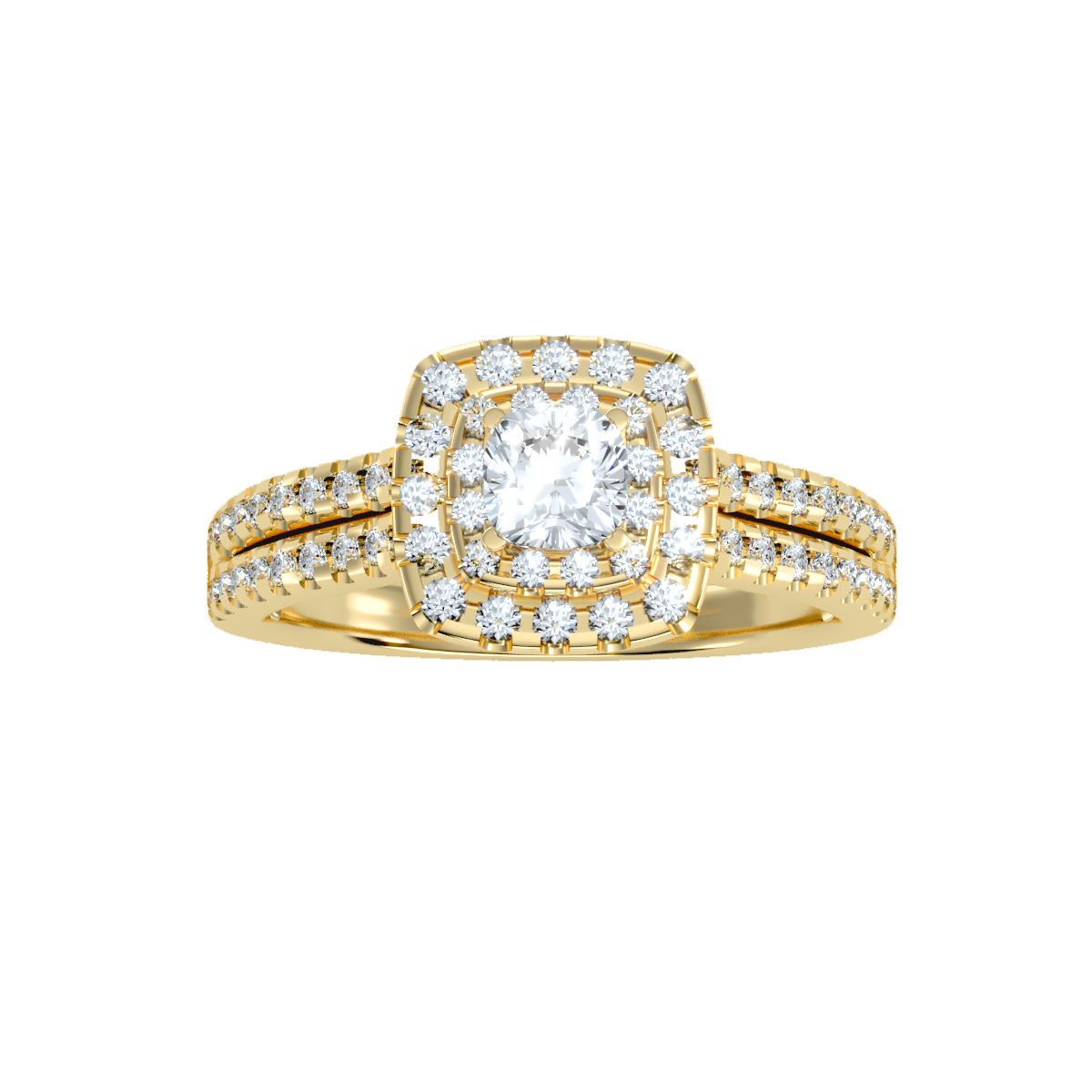 Rose Gold Double Halo Diamond Engagement Ring With Filigree Detail - Thirteen