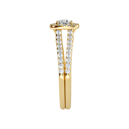 Jubliant Halo Diamond Ring In 925 Sterling Silver - Eleven