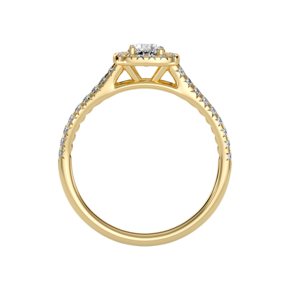 Jubliant Halo Diamond Ring In 925 Sterling Silver - Twelve