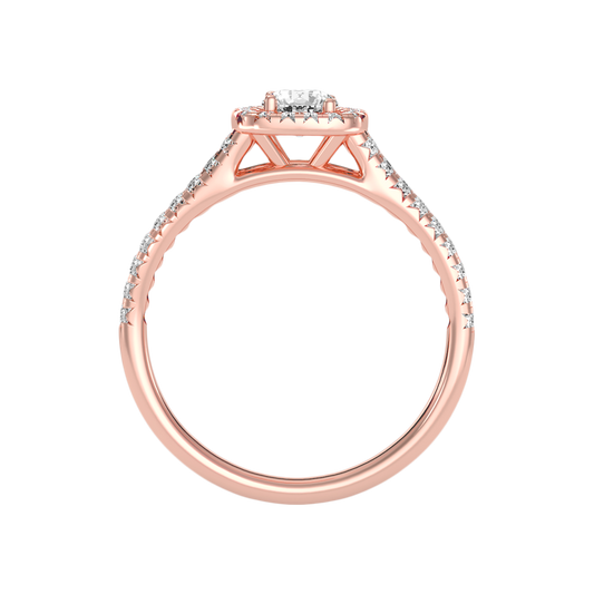 Jubliant Halo Diamond Ring In 925 Sterling Silver - Two