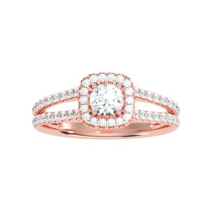 Jubliant Halo Diamond Ring - Three