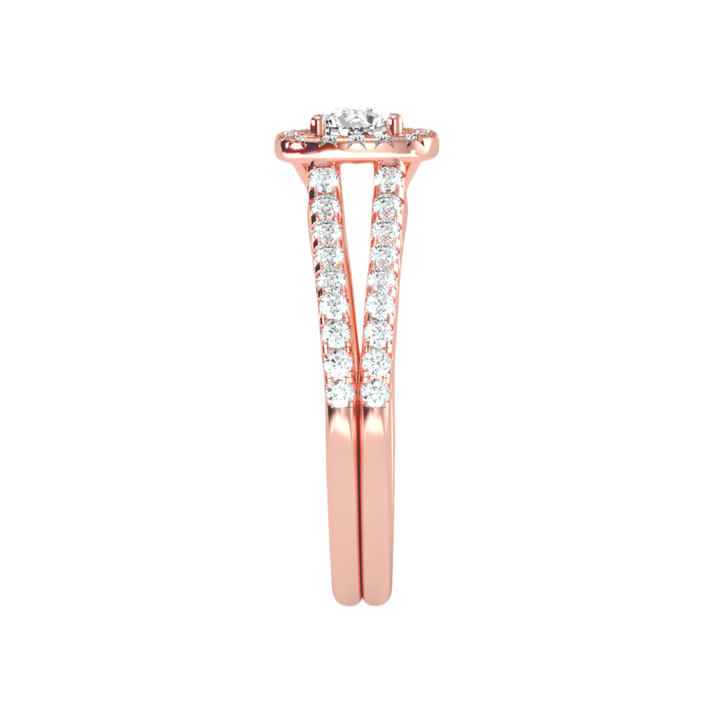 Jubliant Halo Diamond Ring In 925 Sterling Silver - Four