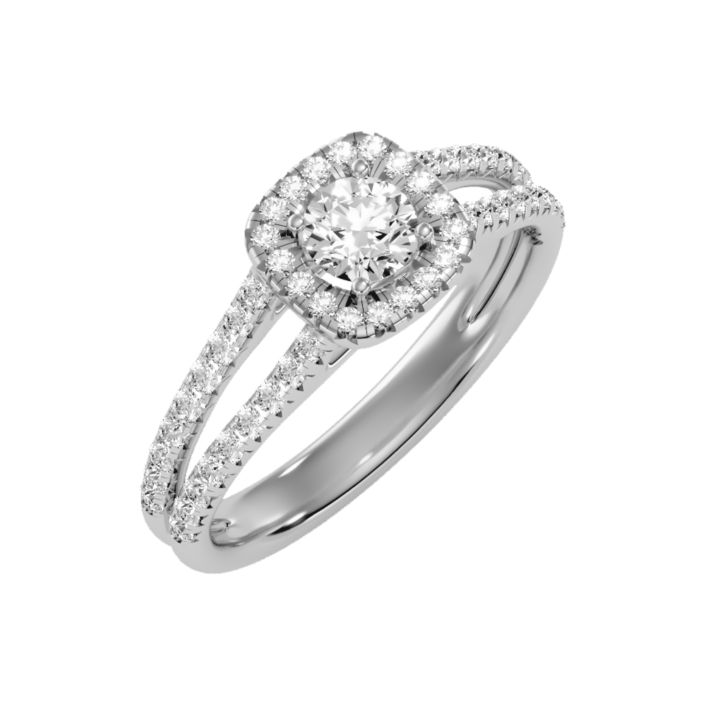 Jubliant Halo Diamond Ring - Five