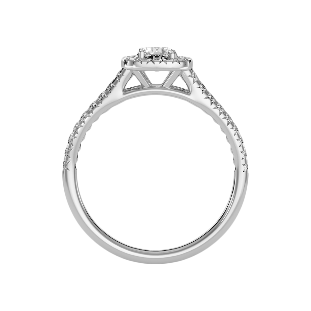 Jubliant Halo Diamond Ring In 925 Sterling Silver - Eight
