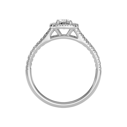 Jubliant Halo Diamond Ring In 925 Sterling Silver - Eight