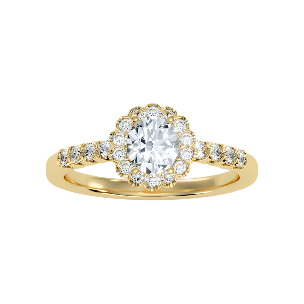 Kallos Classic Halo Diamond Engagement Ring - Ten