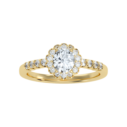 Kallos Classic Halo Diamond Engagement Ring - Ten