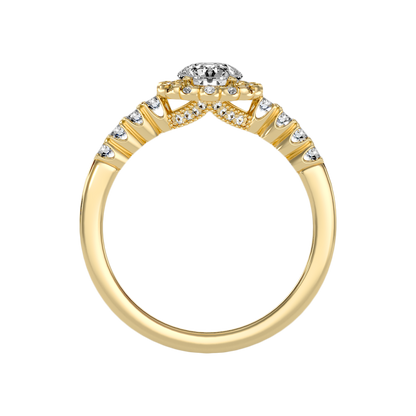 Kallos Classic Halo Diamond Engagement Ring - Twelve
