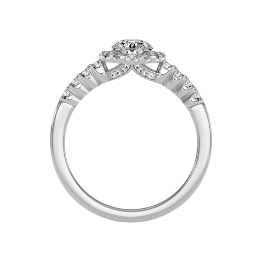 Kallos Classic Halo Diamond Engagement Ring In 925 Sterling Silver - Two