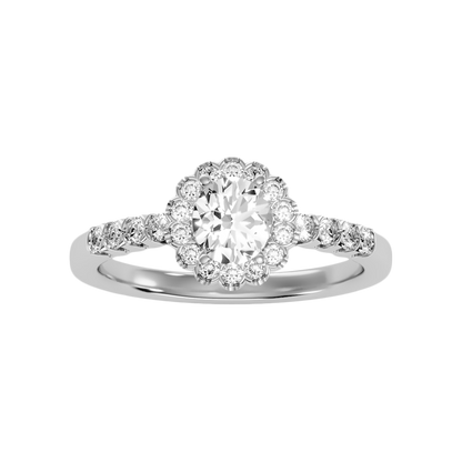 Kallos Classic Halo Diamond Engagement Ring - Three