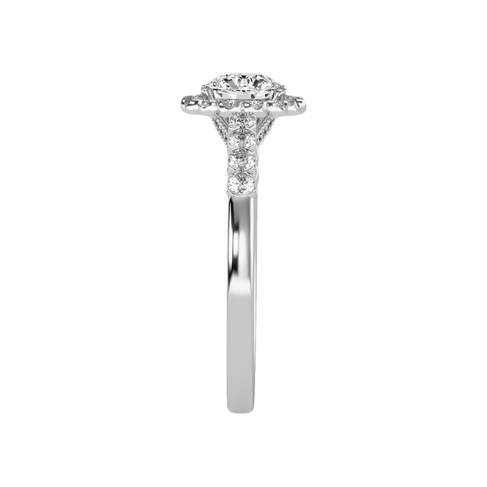 Kallos Classic Halo Diamond Engagement Ring In 925 Sterling Silver - Four