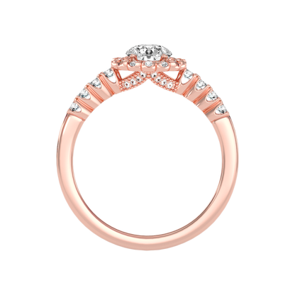 Kallos Classic Halo Diamond Engagement Ring - Six