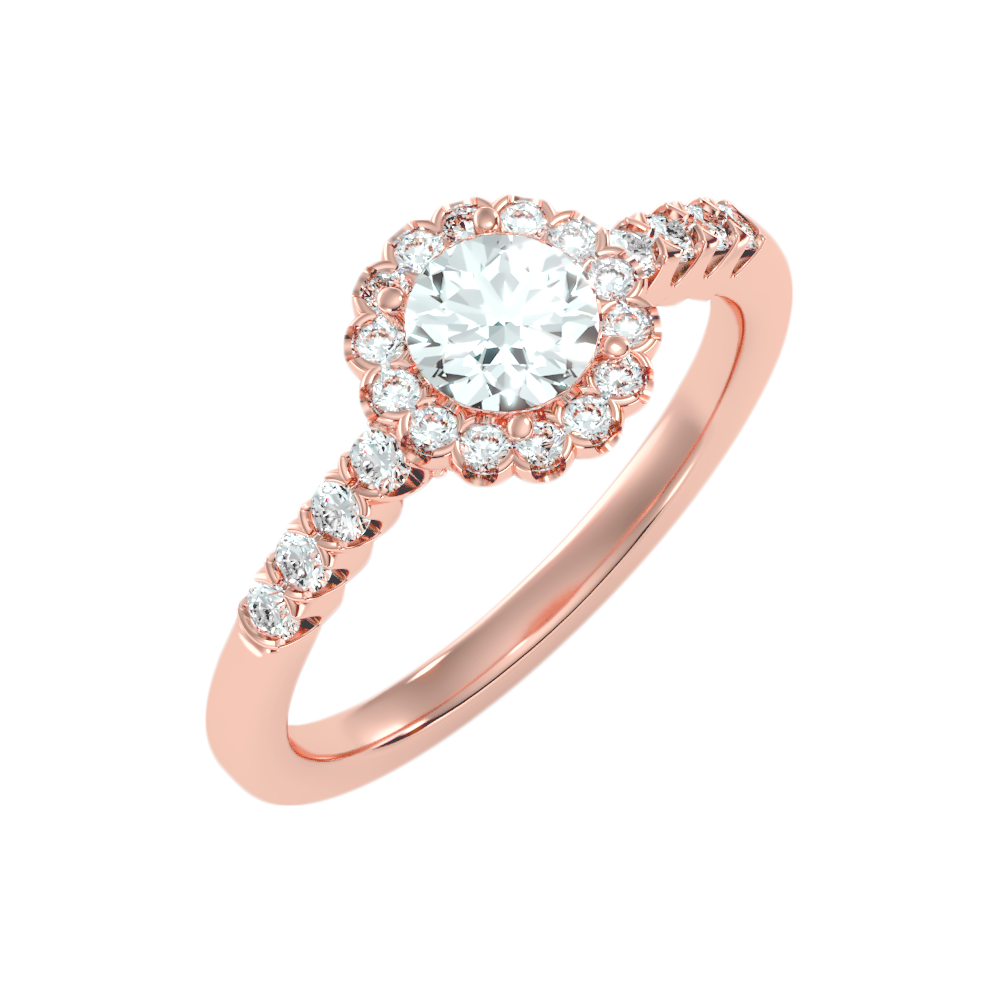 Kallos Classic Halo Diamond Engagement Ring - Seven