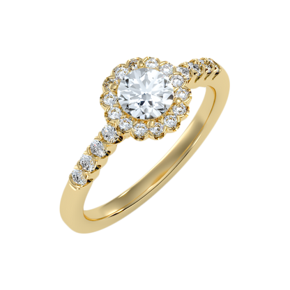 Kallos Classic Halo Diamond Engagement Ring - Nine