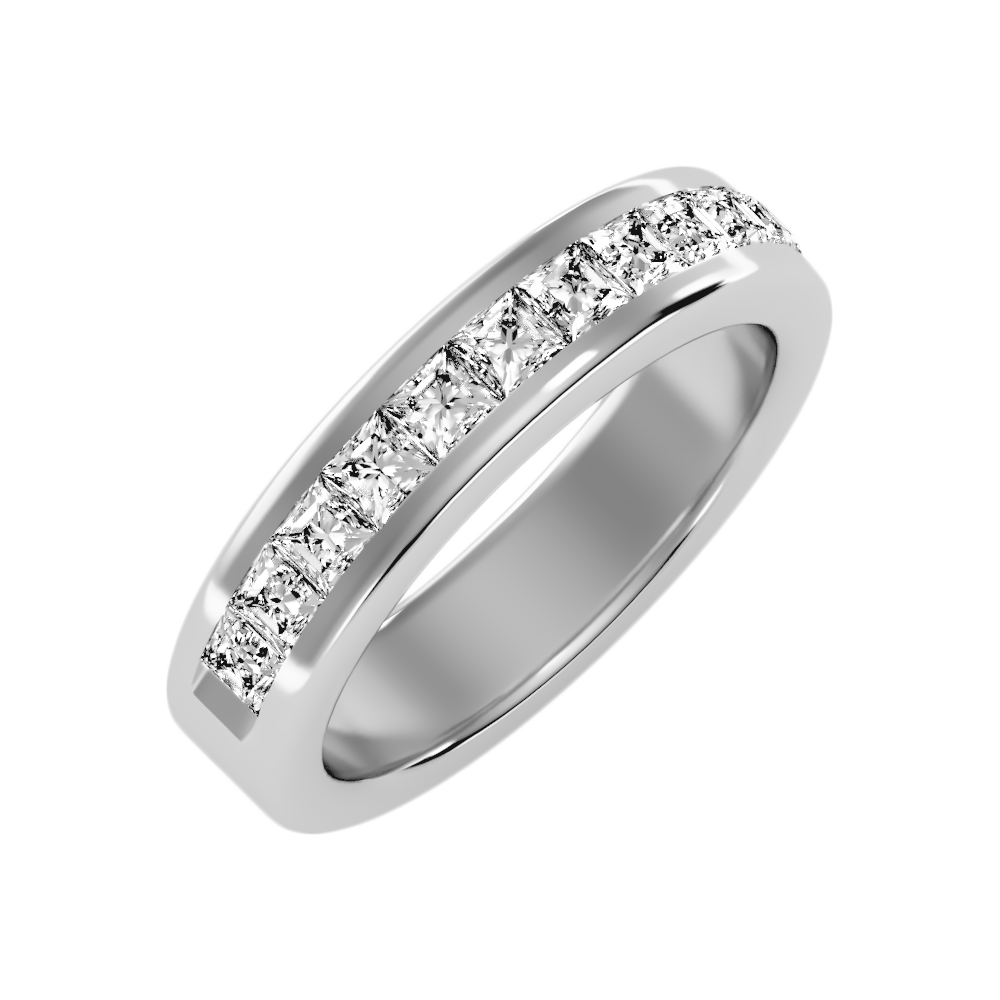 Laesh Half Eternity Band In 925 Sterling Silver - Five