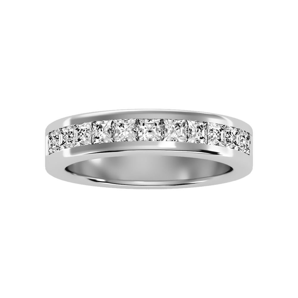 Laesh Half Eternity Band In 925 Sterling Silver - Six