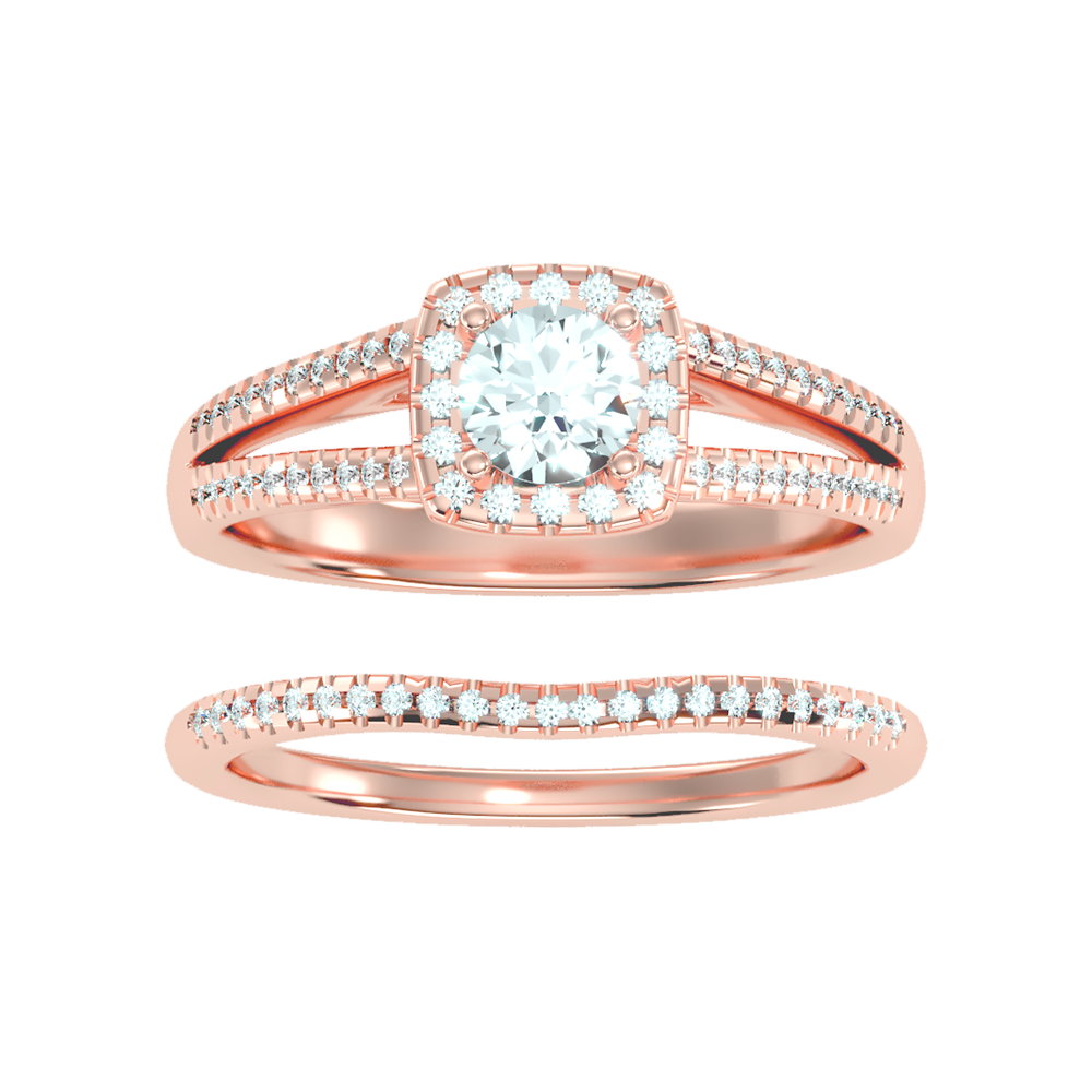 Lambent Bridal Ring Set In 925 Sterling Silver - One