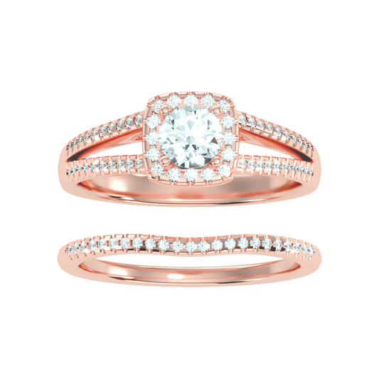 Lambent Bridal Ring Set In 925 Sterling Silver - One