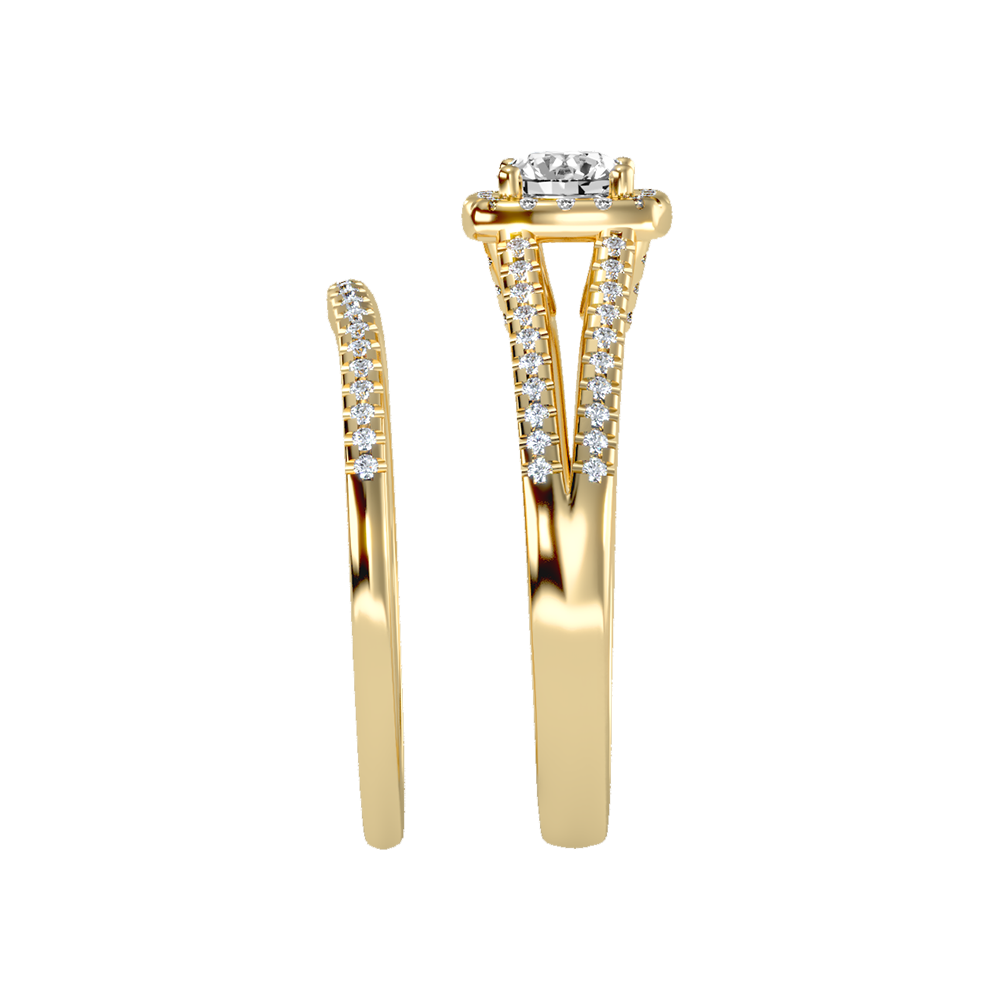 Lambent Bridal Ring Set In 925 Sterling Silver - Eleven