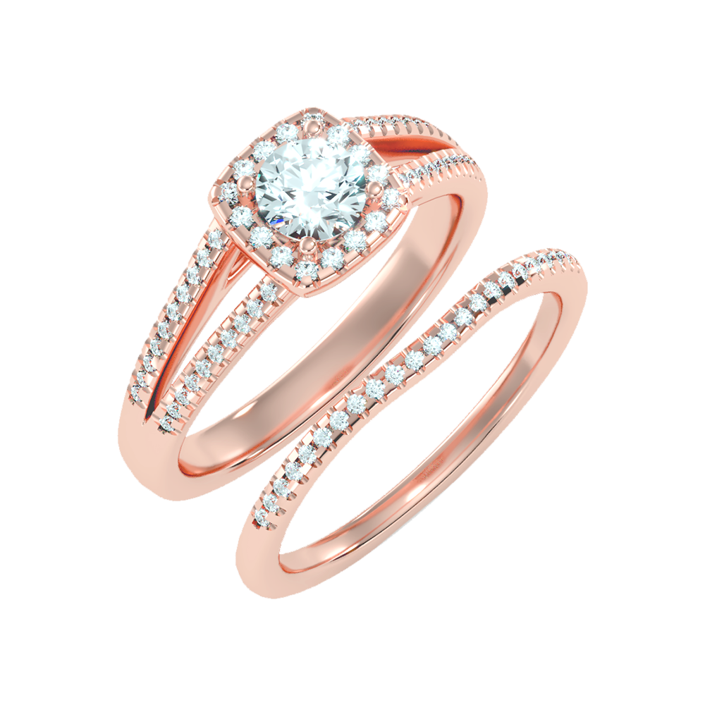 Lambent Bridal Ring Set In 925 Sterling Silver - Two
