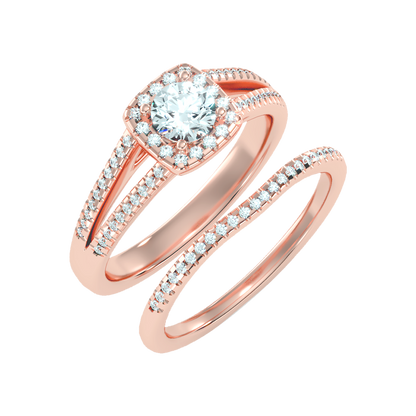Lambent Bridal Ring Set In 925 Sterling Silver - Two