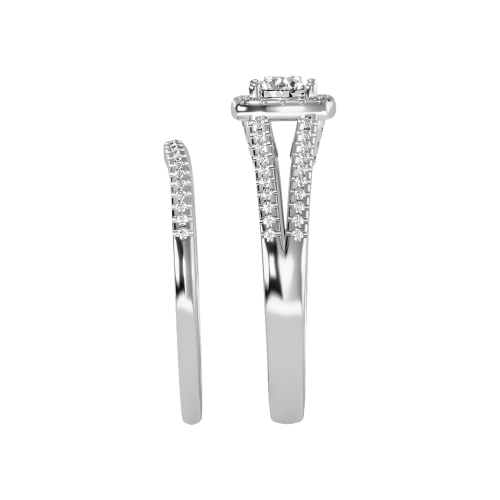 Lambent Bridal Ring Set In 925 Sterling Silver - Seven