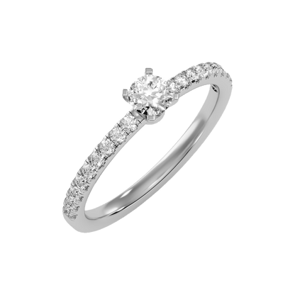 Lavish Solitaire Ring In 925 Sterling Silver - One