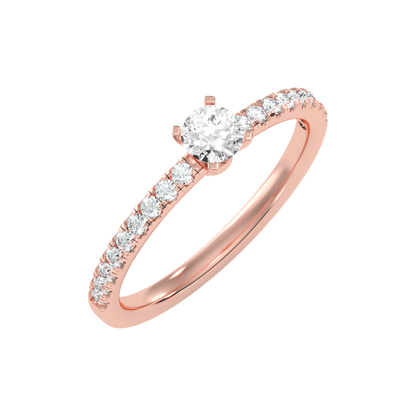 Lavish Solitaire Ring In 925 Sterling Silver - Five