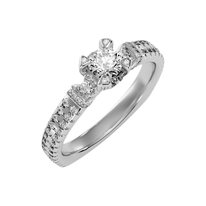 La Belleza Halo Ring In 925 Sterling Silver - Five