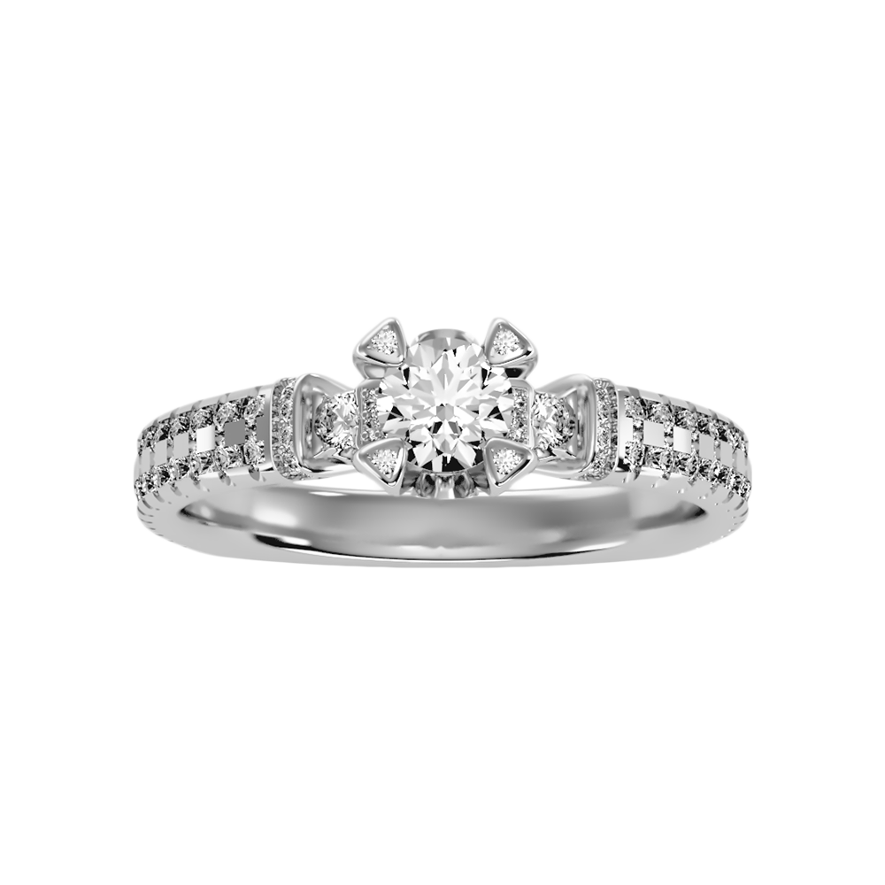 La Belleza Halo Ring In 925 Sterling Silver - Six